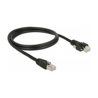 Delock GigE Kamera Kabel RJ45 Stecker zu RJ45 Stecker mit Schrauben Cat.6 S/FTP 1 m