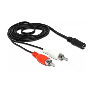 Delock Audio Kabel 2 x Cinchstecker zu 1 x 3,5 mm 3 Pin Klinkenbuchse 1,4 m
