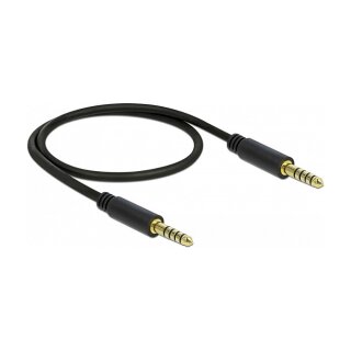 Delock Klinkenkabel 4,4 mm 5 Pin Stecker zu Stecker 0,5 m schwarz