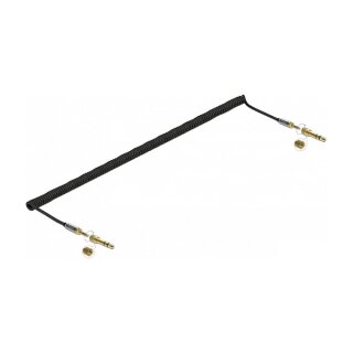 Delock Spiralkabel 3,5 mm 3 Pin Klinkenstecker zu Klinkenstecker mit Schraubadapter 5 m
