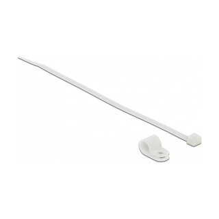 Delock Befestigungsschelle 9,5 mm mit Kabelbinder L 200 x B 4,8 mm weiß