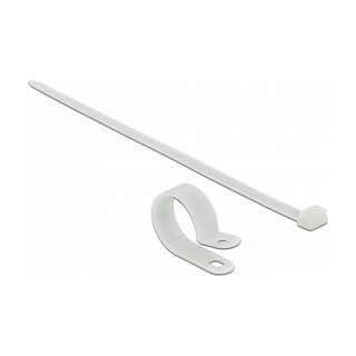 Delock Befestigungsschelle 25,4 mm mit Kabelbinder L 300 x B 7,2 mm weiß