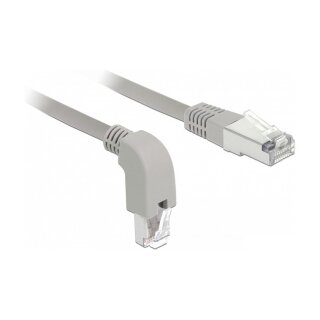 Delock Netzwerkkabel RJ45 Cat.6 S/FTP unten gewinkelt / gerade 0,5 m
