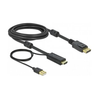 Delock HDMI zu DisplayPort Kabel 4K 30 Hz 3 m