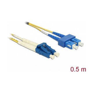 Delock Kabel Lichtwellenleiter LC > SC Singlemode OS2 0,5 m