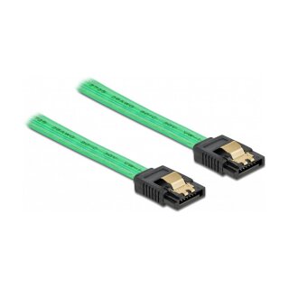 Delock SATA 6 Gb/s Kabel UV Leuchteffekt grün 50 cm