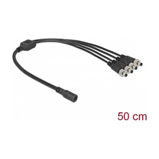 DC Verteilerkabel 5,5 x 2,1 mm 1 x Buchse zu 4 x Stecker verschraubbar