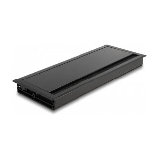 Delock Kabeldurchführung für Tischeinbau mit Bürste 300 x 120 x 28 mm schwarz