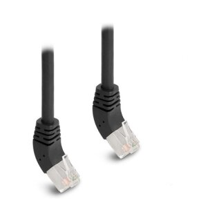 Delock RJ45 Netzwerkkabel Cat.6A S/FTP 45° nach oben gewinkelt 5 m schwarz