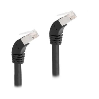 Delock RJ45 Netzwerkkabel Cat.6A S/FTP 45° nach unten gewinkelt 3 m schwarz
