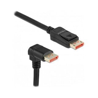Delock DisplayPort Kabel Stecker gerade zu Stecker 90° unten gewinkelt 8K 60 Hz 1 m