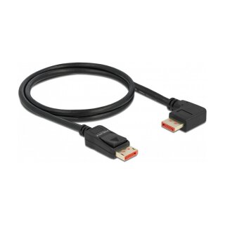 DisplayPort Kabel Stecker gerade zu Stecker 90° rechts gewinkelt 8K 60 Hz 1 m