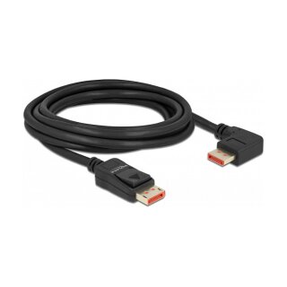 Delock DisplayPort Kabel Stecker gerade zu Stecker 90° rechts gewinkelt 8K 60 Hz 3 m