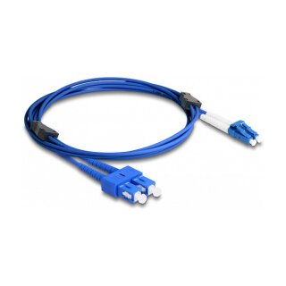 LWL Kabel mit Metallarmierung LC Duplex zu SC Duplex Singlemode OS2 2 m