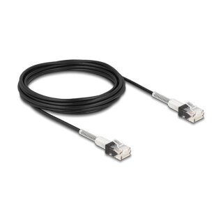 RJ45 Netzwerkkabel mit doppeltem Knickschutz Cat.6A UTP Slim 5 m schwarz