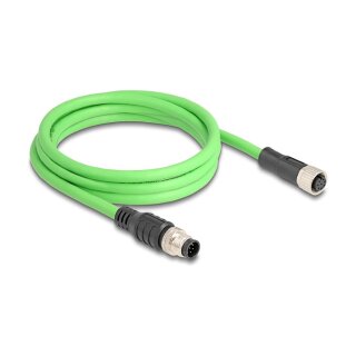 M12 Kabel A-kodiert 8 Pin Stecker zu Buchse PUR (TPU) 2 m