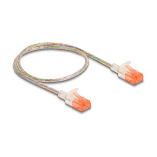 RJ45 Netzwerkkabel Cat.6A U/UTP Slim 0,5 m transparent