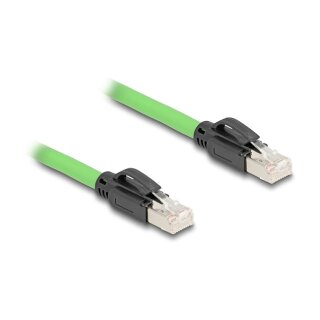 RJ45 Netzwerkkabel Cat.6A Stecker zu Stecker SF/UTP schleppkettentauglich PUR (TPU) 2 m grün