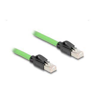 Delock RJ45 Netzwerkkabel Cat.6A Stecker zu Stecker SF/UTP schleppkettentauglich PUR (TPU) 1 m grün