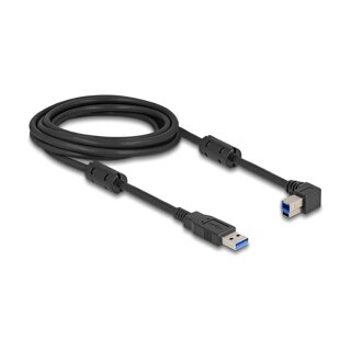 Delock USB 5 Gbps Kabel Typ-A Stecker zu Typ-B Stecker 90° links gewinkelt 3 m
