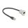 Delock RJ45 Einbaubuchse mit Kabelpeitsche Stecker Cat.5e STP 30 cm Aluminium