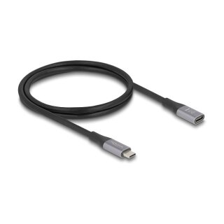 Delock USB 40 Gbps Verlängerungskabel USB Type-C™ Stecker zu Buchse PD 3.1 240 W 1 m grau Metall