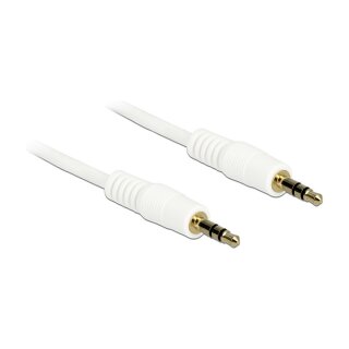 Klinkenkabel 3,5 mm 3 Pin Stecker > Stecker 0,5 m weiß