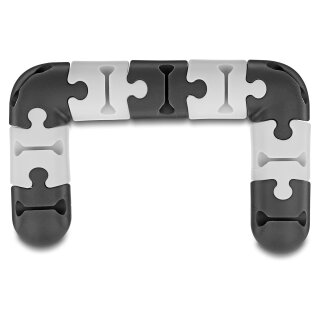 Delock Kabelhalter selbstklebend modular Set 9 Stück schwarz / grau