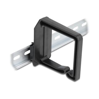 Delock Kabelbügel 70 x 70 mm mit Montageplatte zur Hutschienenbefestigung schwarz