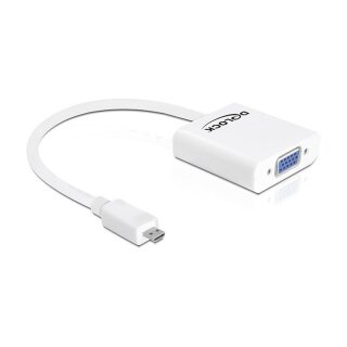 Delock Adapter HDMI-micro D Stecker > VGA Buchse weiß