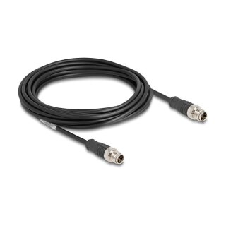 Delock M12 Kabel X-kodiert 8 Pin Stecker zu Stecker PVC 5 m