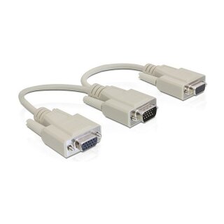 Adapter VGA Stecker > 2 x VGA Buchse 20 cm