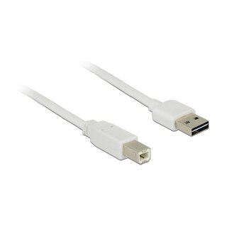 Delock Kabel EASY-USB 2.0 Typ-A Stecker > USB 2.0 Typ-B Stecker 1 m weiß