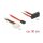 Kabel SATA 6 Gb/s 7 Pin Buchse + Molex 4 Pin Strom Stecker > SATA 22 Pin Buchse oben gewinkelt Metall 30 cm