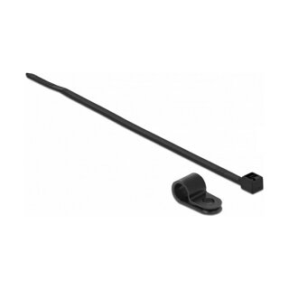 Delock Befestigungsschelle 7,9 mm mit Kabelbinder L 250 x B 3,6 schwarz