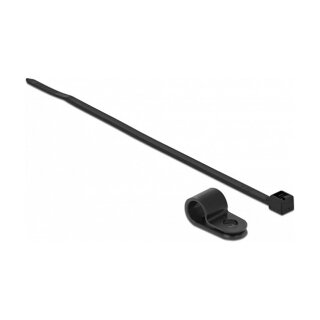 Delock Befestigungsschelle 9,5 mm mit Kabelbinder L 200 x B 4,8 schwarz