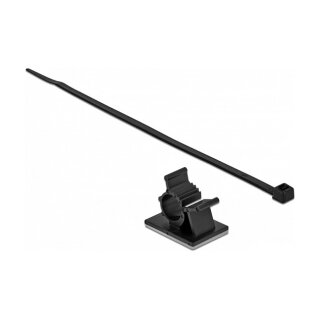 Kabelklemme 37 x 18 mm mit Kabelbinder L 300 x B 4,8 mm schwarz