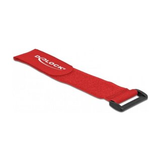 Delock Klett-Kabelbinder mit Schlaufe L 280 x B 38 mm rot 3 Stück