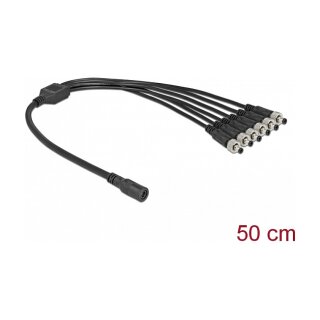 DC Verteilerkabel 5,5 x 2,1 mm 1 x Buchse zu 6 x Stecker verschraubbar