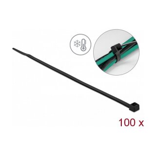Delock Kabelbinder kälteresistent L 380 x B 4,8 mm schwarz 100 Stück