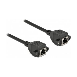 Delock Netzwerk Verlängerungskabel S/FTP RJ45 Buchse zu RJ45 Buchse Cat.6A 5 m schwarz