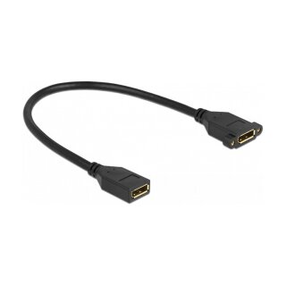 Delock DisplayPort 1.2 Kabel Buchse zu Buchse zum Einbau 4K 60 Hz 30 cm