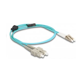 LWL Kabel mit Metallarmierung LC Duplex zu SC Duplex Multimode OM3 1 m
