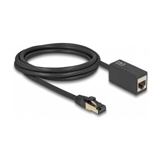 Delock Netzwerk Verlängerungskabel RJ45 Stecker zu RJ45 Buchse Cat.8.1 S/FTP 2 m schwarz