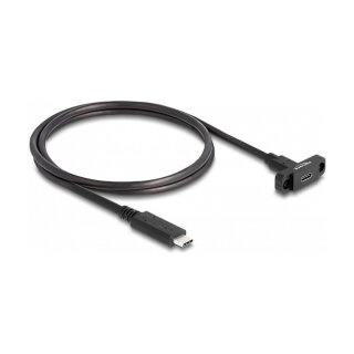 Delock SuperSpeed USB 10 Gbps (USB 3.2 Gen 2) Kabel USB Type-C™ Stecker zu Buchse 1 m zum Einbau schwarz