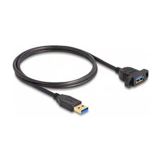 SuperSpeed USB 5 Gbps (USB 3.2 Gen 1) Kabel USB Typ-A Stecker zu Buchse 1 m zum Einbau schwarz