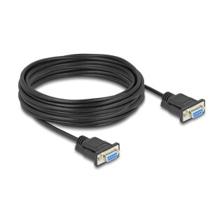 Delock RS-232 Kabel Seriell D-Sub9 Buchse zu Buchse mit schmalem Steckergehäuse 10 m