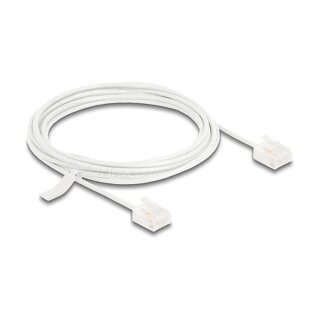 Delock RJ45 Netzwerkkabel Cat.6 UTP Ultra Slim 3 m weiß mit kurzen Steckern