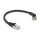 Delock RJ45 Netzwerkkabel Cat.6A S/FTP Stecker 45° nach rechts gewinkelt zu Stecker gerade 0,25 m schwarz