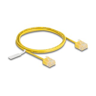 Delock RJ45 Netzwerkkabel Cat.6 UTP Ultra Slim 1 m gelb mit kurzen Steckern